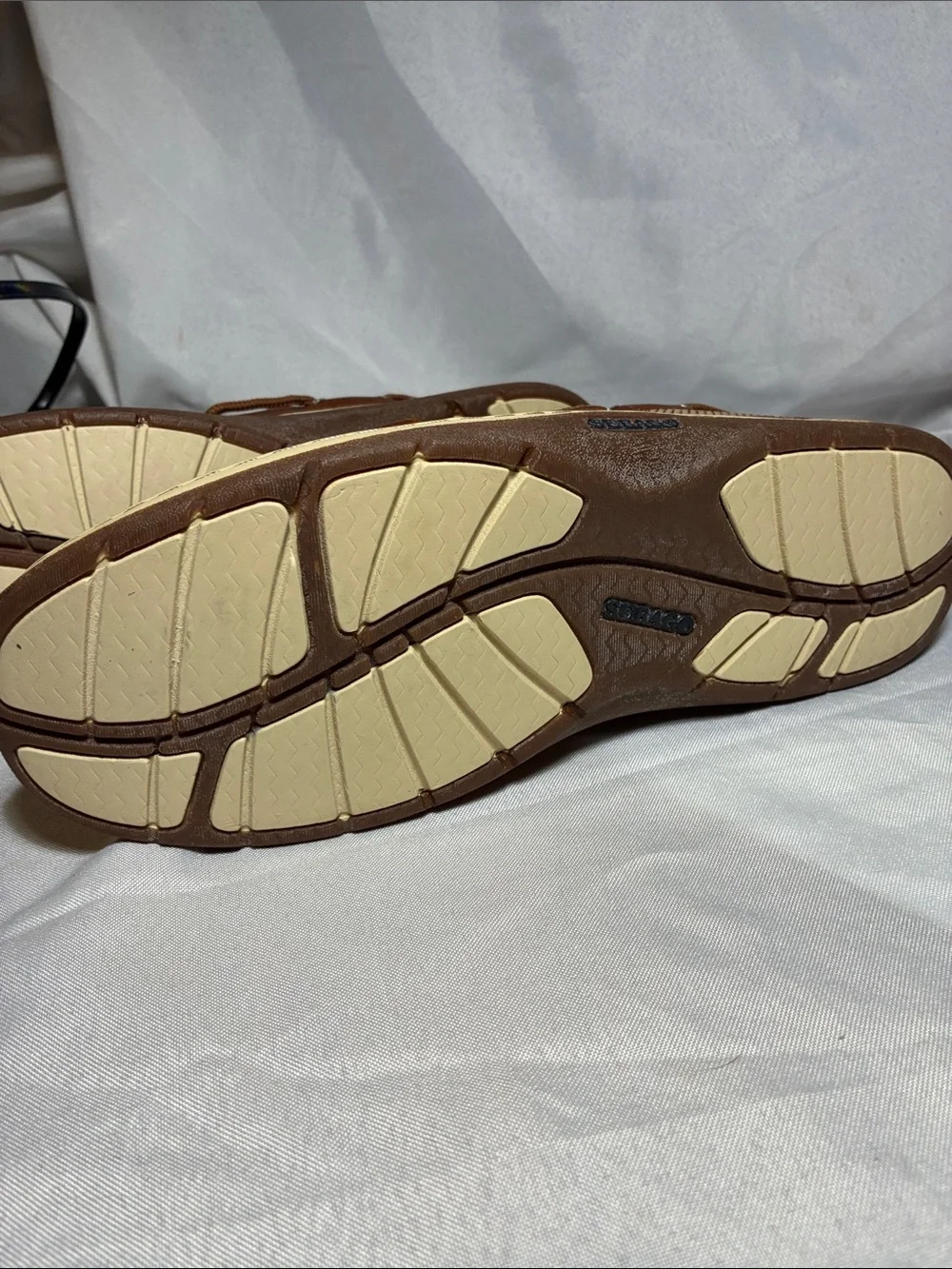 ✨Never Been Worn✨Sebago Tan Leather & Woven Panel Boat Shoes